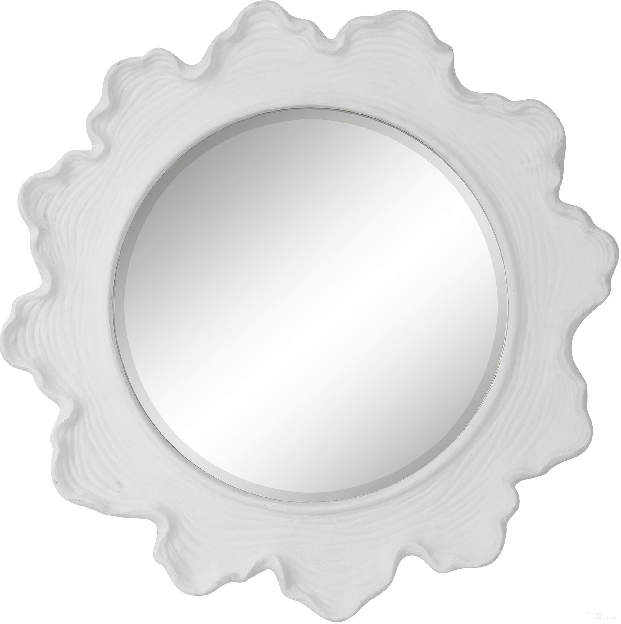 Uttermost Sea Coral White Round Mirror