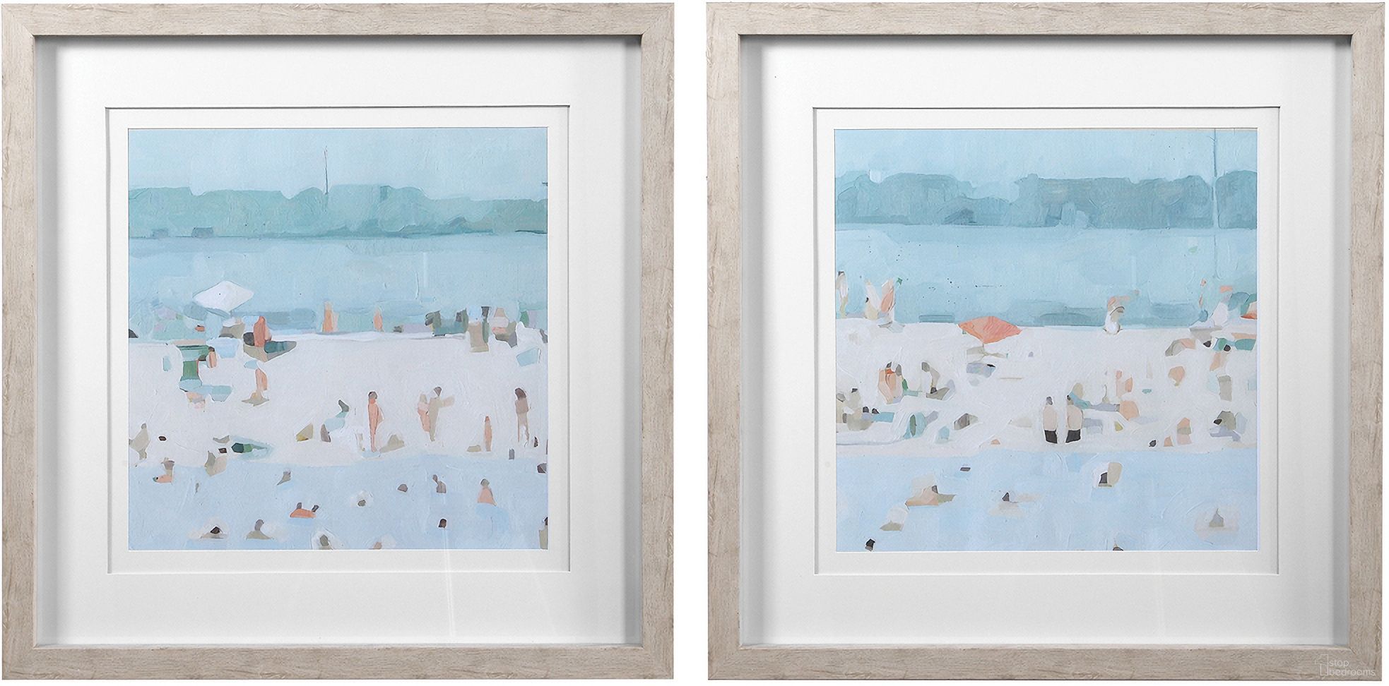 The appearance of Uttermost Sea Glass Sandbar Framed Prints Set Of 2 designed by Uttermost in the transitional interior design. This blue piece of furniture was selected by 1StopBedrooms from Sea Collection to add a touch of cosiness and style into your home. Sku: 33695. Material: MDF.