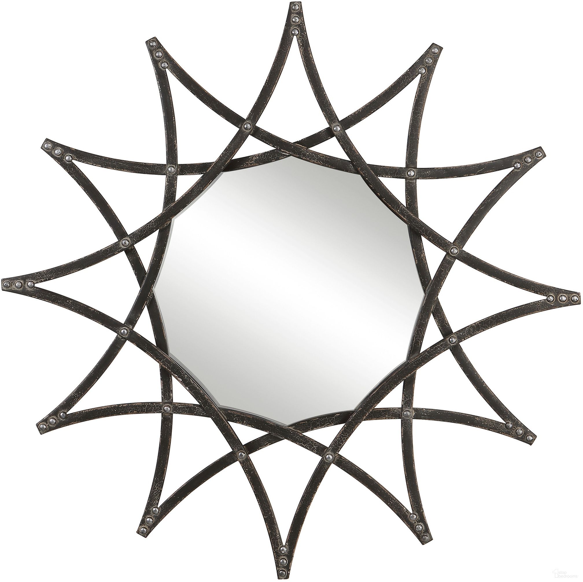 The appearance of Uttermost Solaris Iron Star Mirror designed by Uttermost in the traditional interior design. This black piece of furniture was selected by 1StopBedrooms from Solaris Collection to add a touch of cosiness and style into your home. Sku: 09766. Material: MDF.