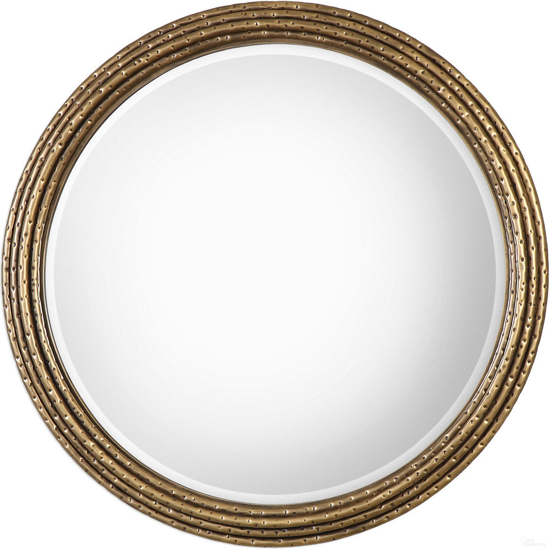 The appearance of Uttermost Spera Round Gold Mirror designed by Uttermost in the modern / contemporary interior design. This gold piece of furniture was selected by 1StopBedrooms from Spera Collection to add a touch of cosiness and style into your home. Sku: 09183. Material: MDF.