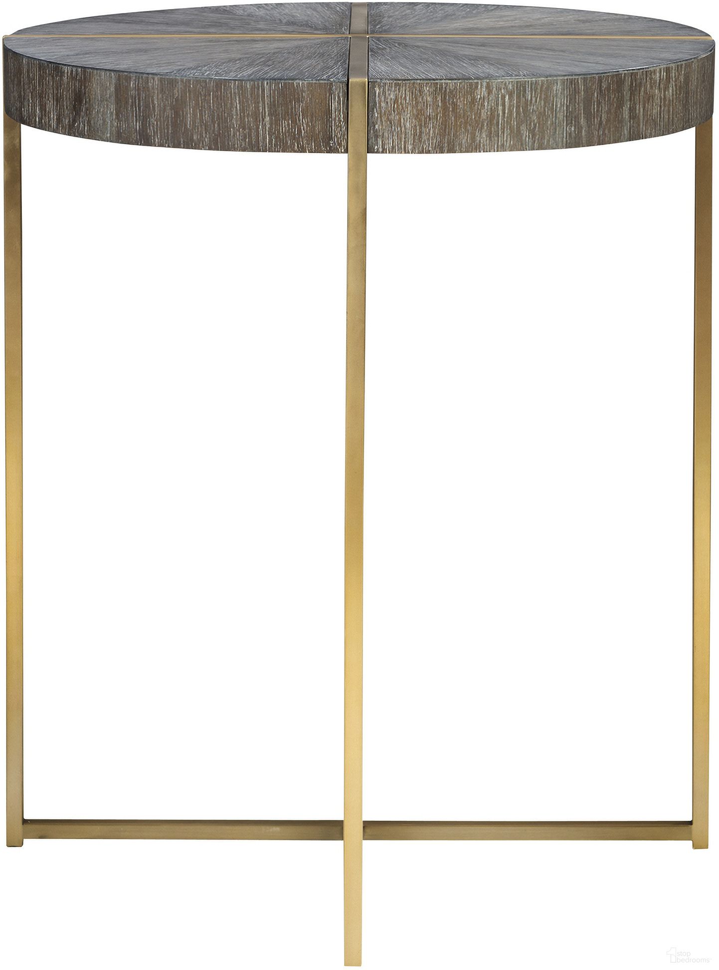 The appearance of Uttermost Taja Round Accent Table designed by Uttermost in the modern / contemporary interior design. This brass piece of furniture  was selected by 1StopBedrooms from Taja Collection to add a touch of cosiness and style into your home. Sku: 25371. Material: MDF.