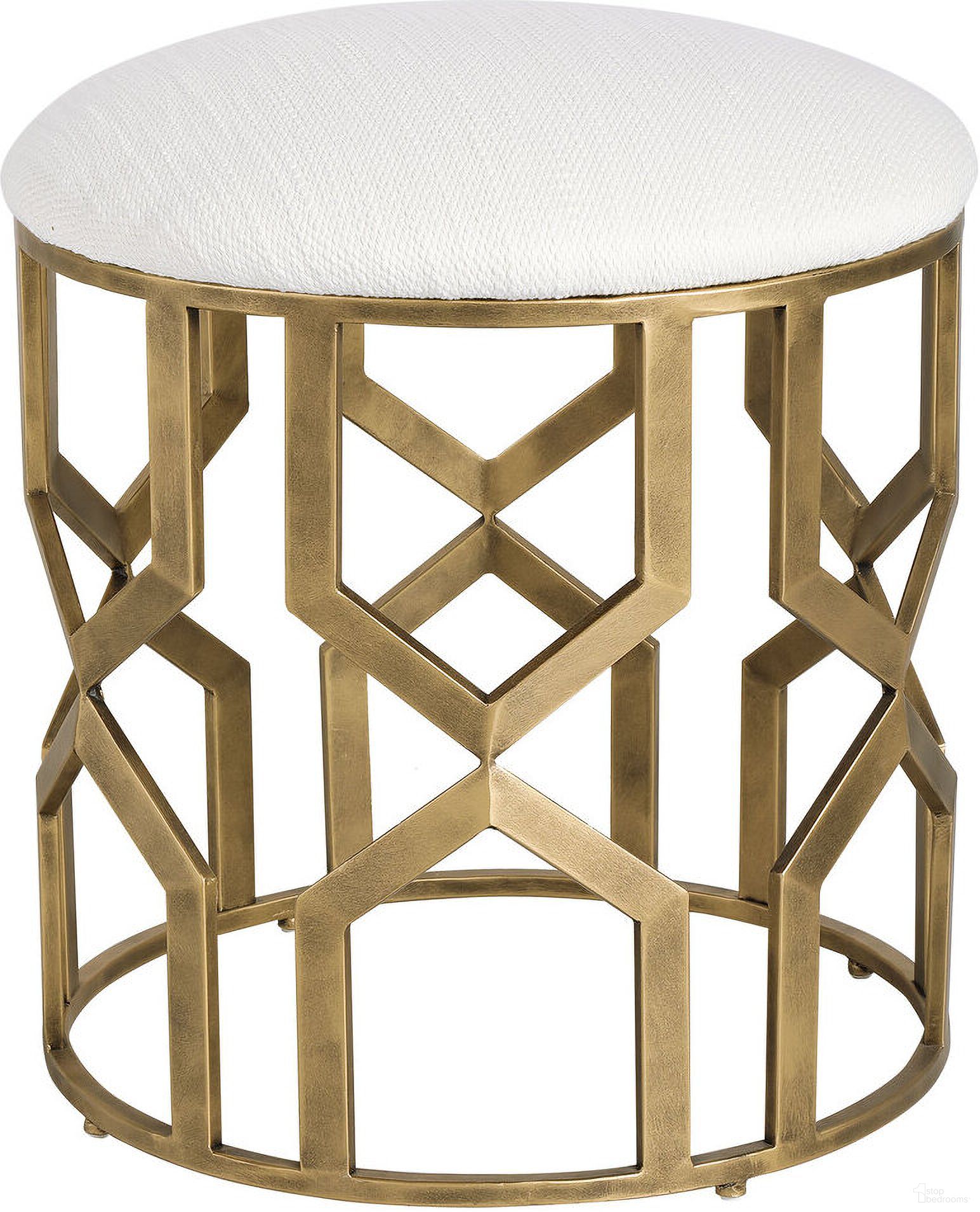Uttermost Trellis Geometric Accent Stool