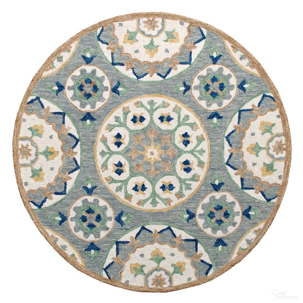 Uvira Suzani Hand-Tufted Wool Area Rug In Gray and Brown