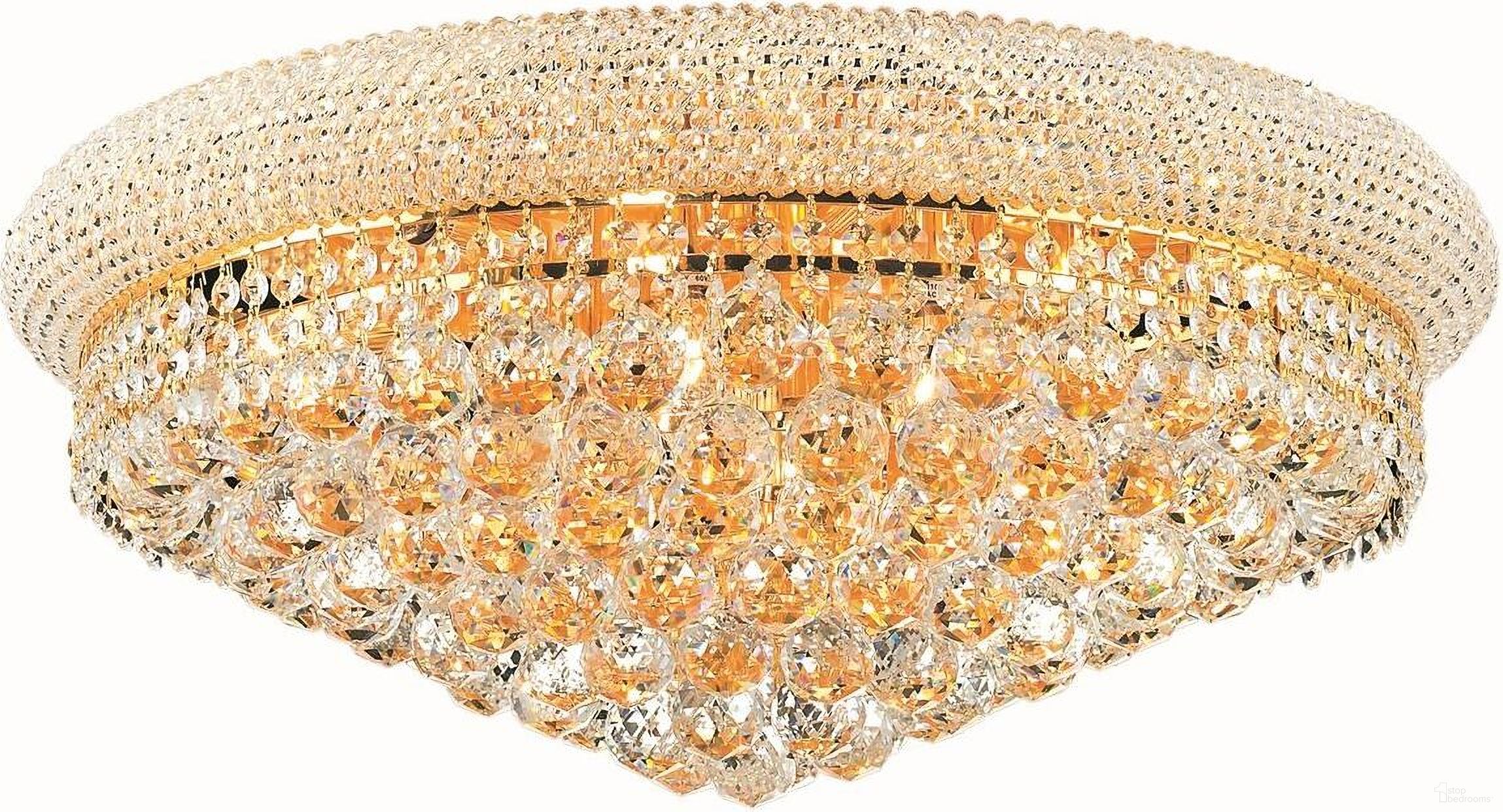 Primo 24" Gold 12 Light Flush Mount With Clear Royal Cut Crystal Trim