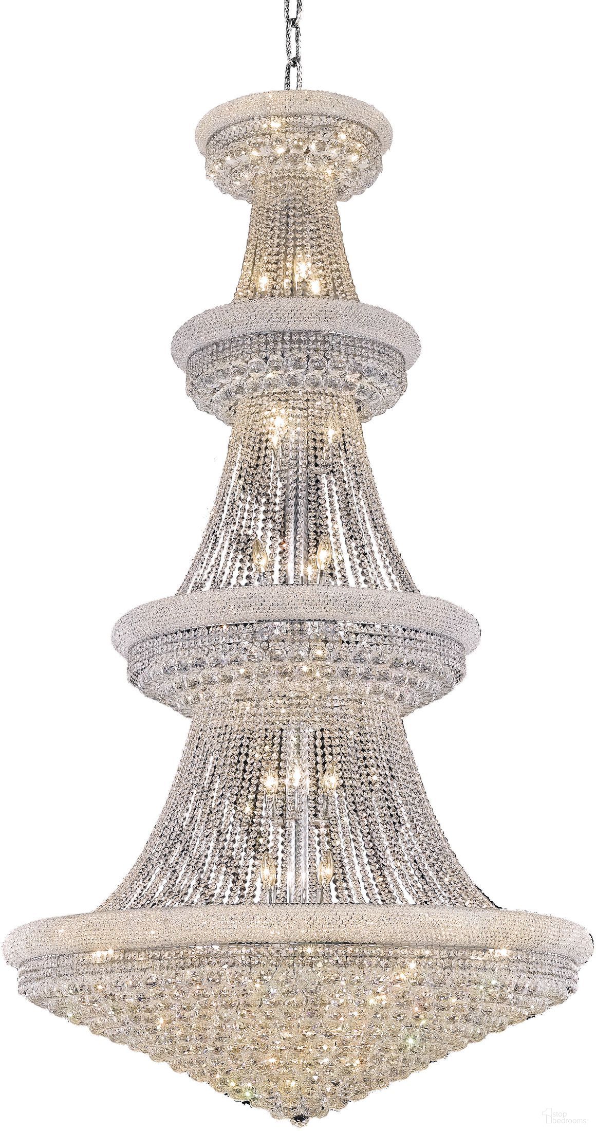 Primo 48" Chrome 42 Light Chandelier With Clear Royal Cut Crystal Trim