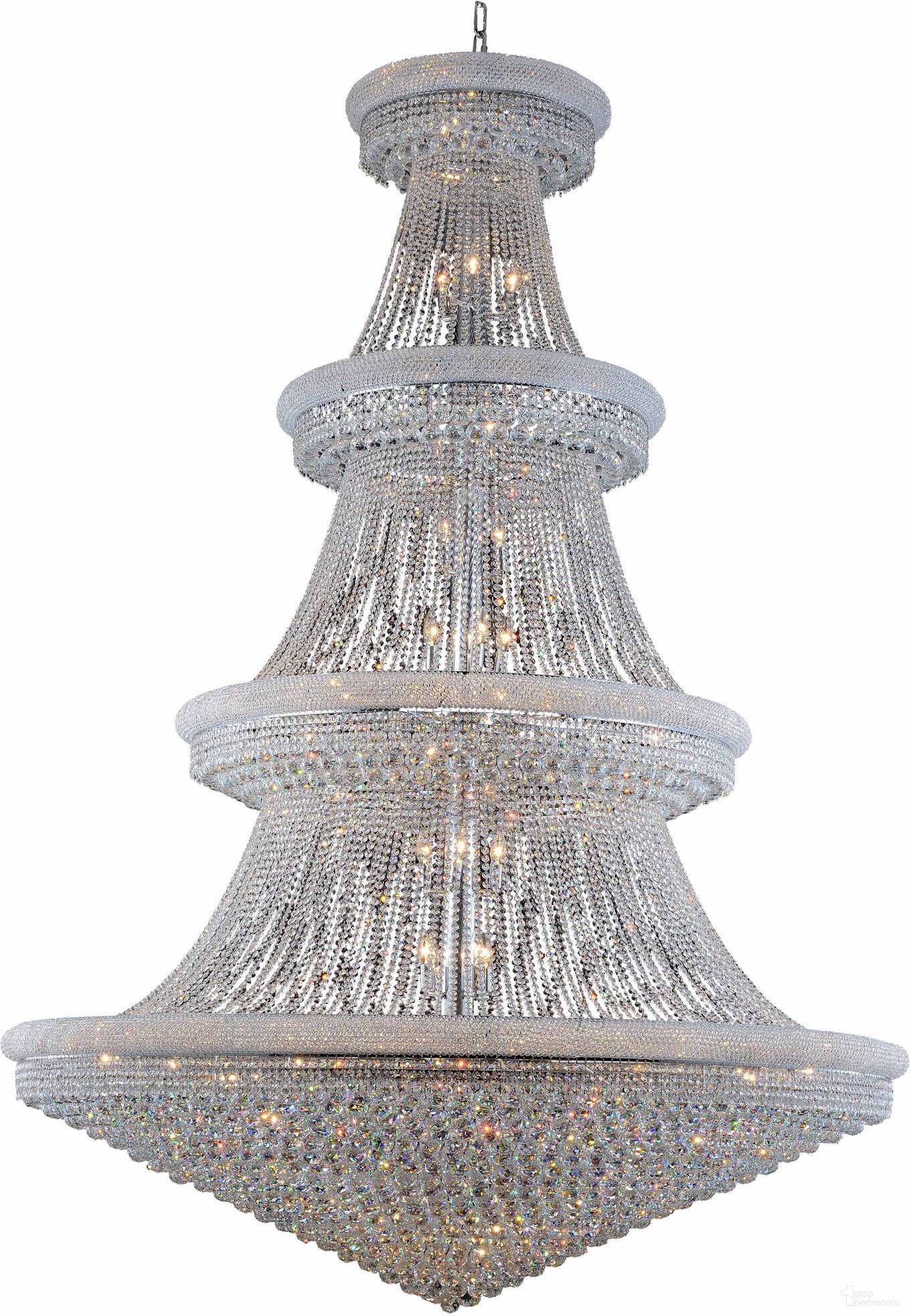 Primo 72" Chrome 66 Light Chandelier With Clear Royal Cut Crystal Trim