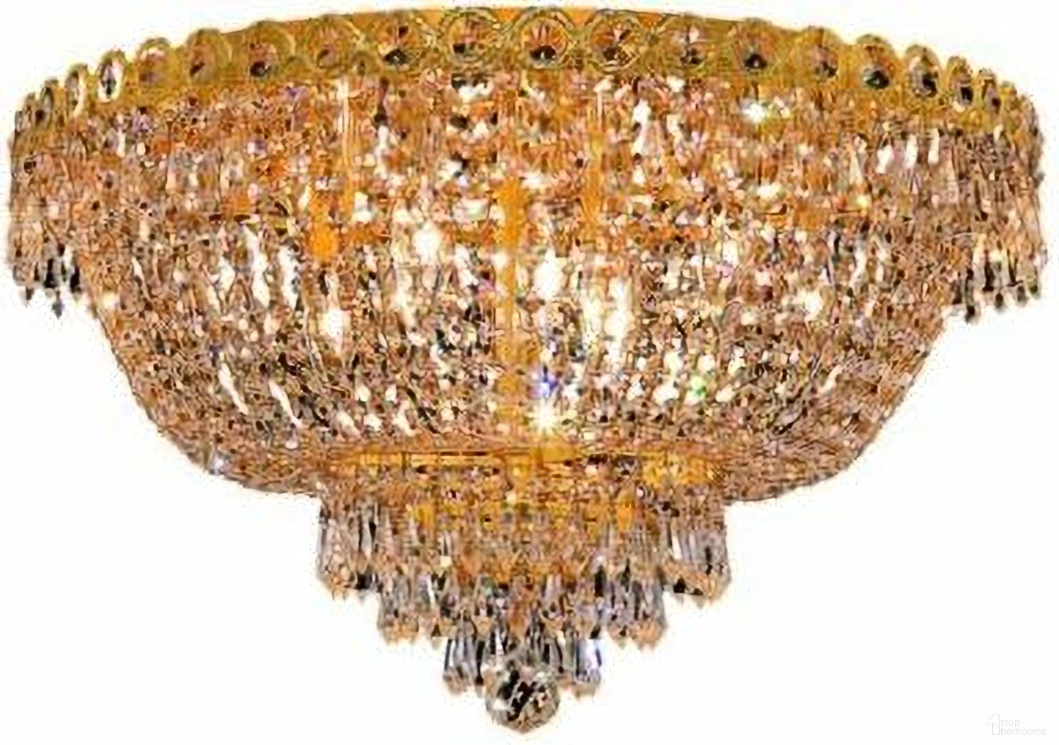 Century 20" Gold 9 Light Flush Mount With Clear Royal Cut Crystal Trim