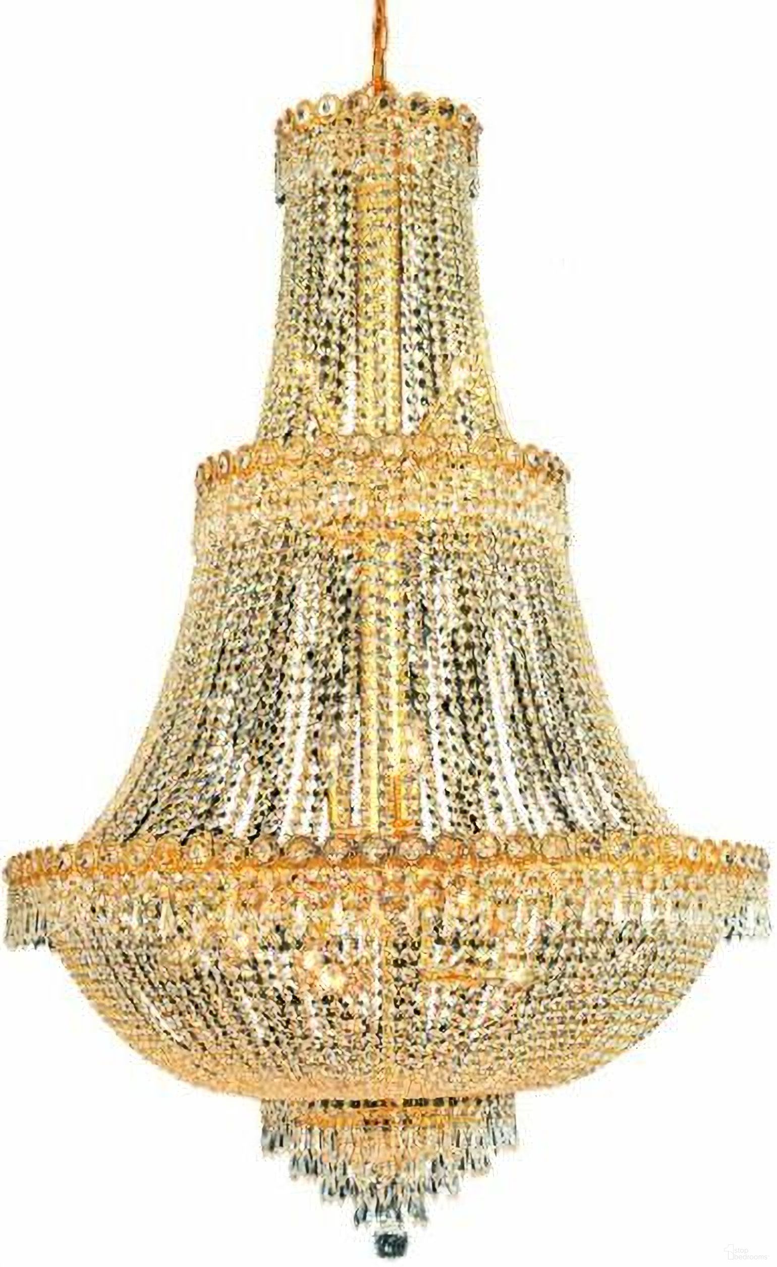 Century 30" Gold 17 Light Chandelier With Clear Royal Cut Crystal Trim