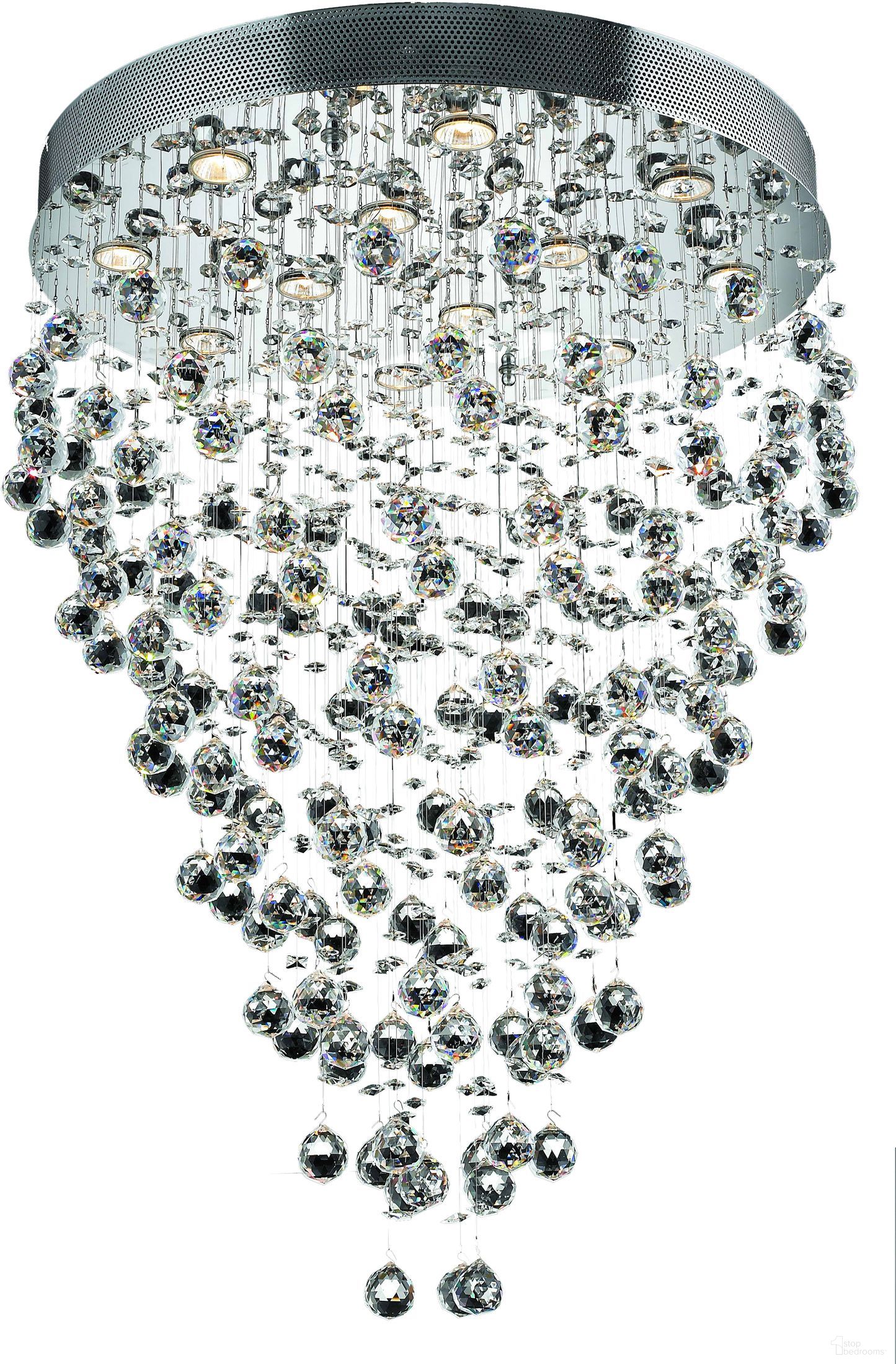 Galaxy 28" Chrome 12 Light Chandelier With Clear Royal Cut Crystal Trim