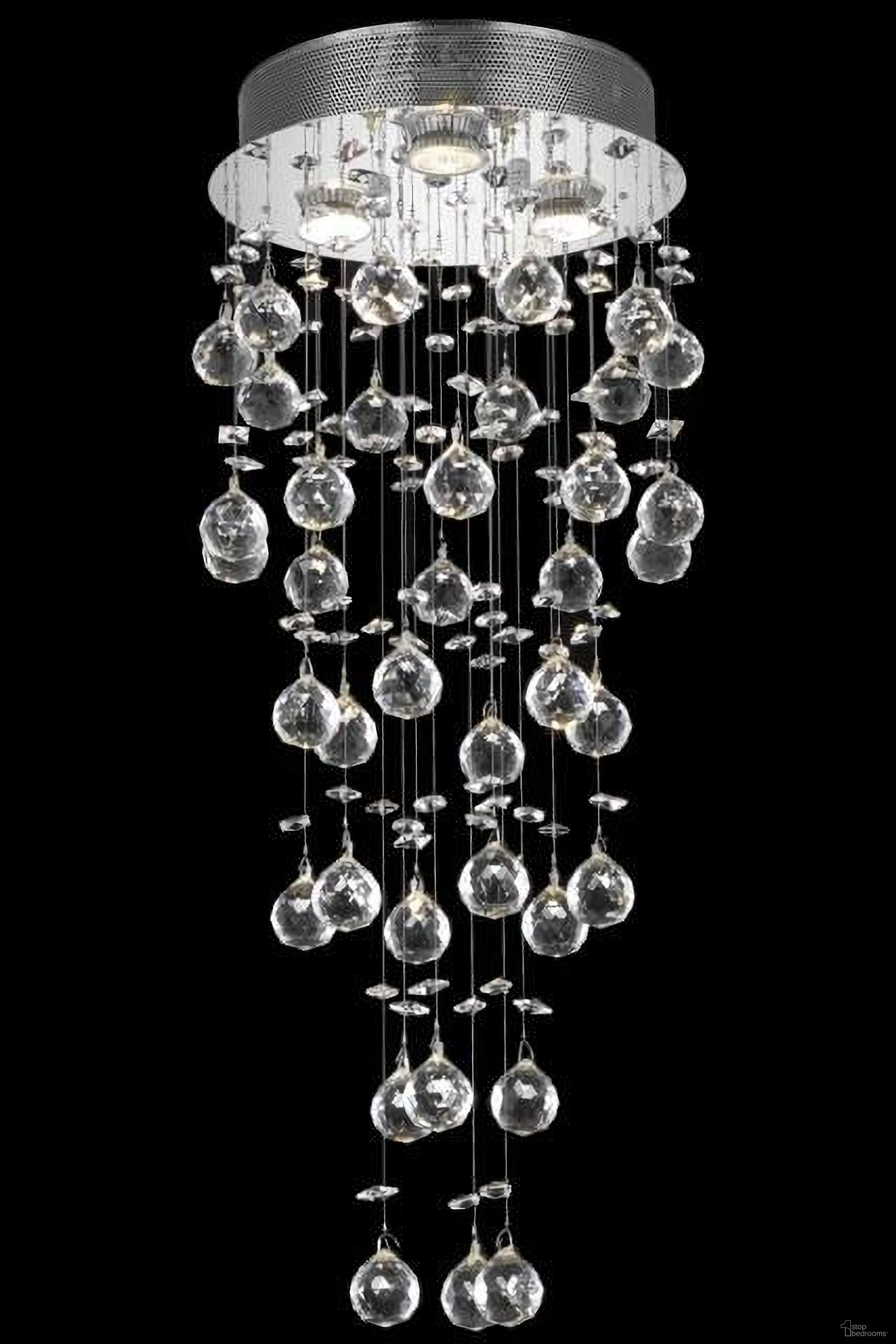 Galaxy 12" Chrome 3 Light Flush Mount With Clear Royal Cut Crystal Trim