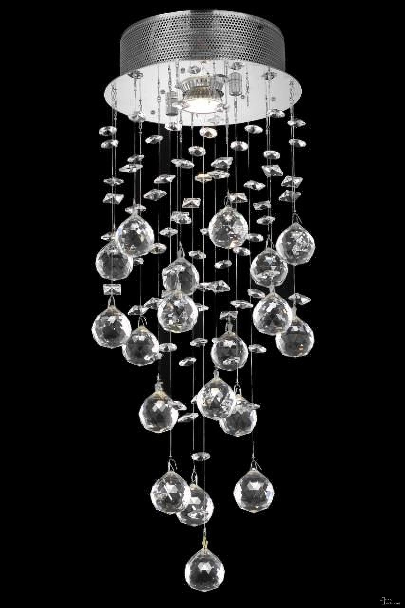 Galaxy 8" Chrome 1 Light Flush Mount With Clear Royal Cut Crystal Trim