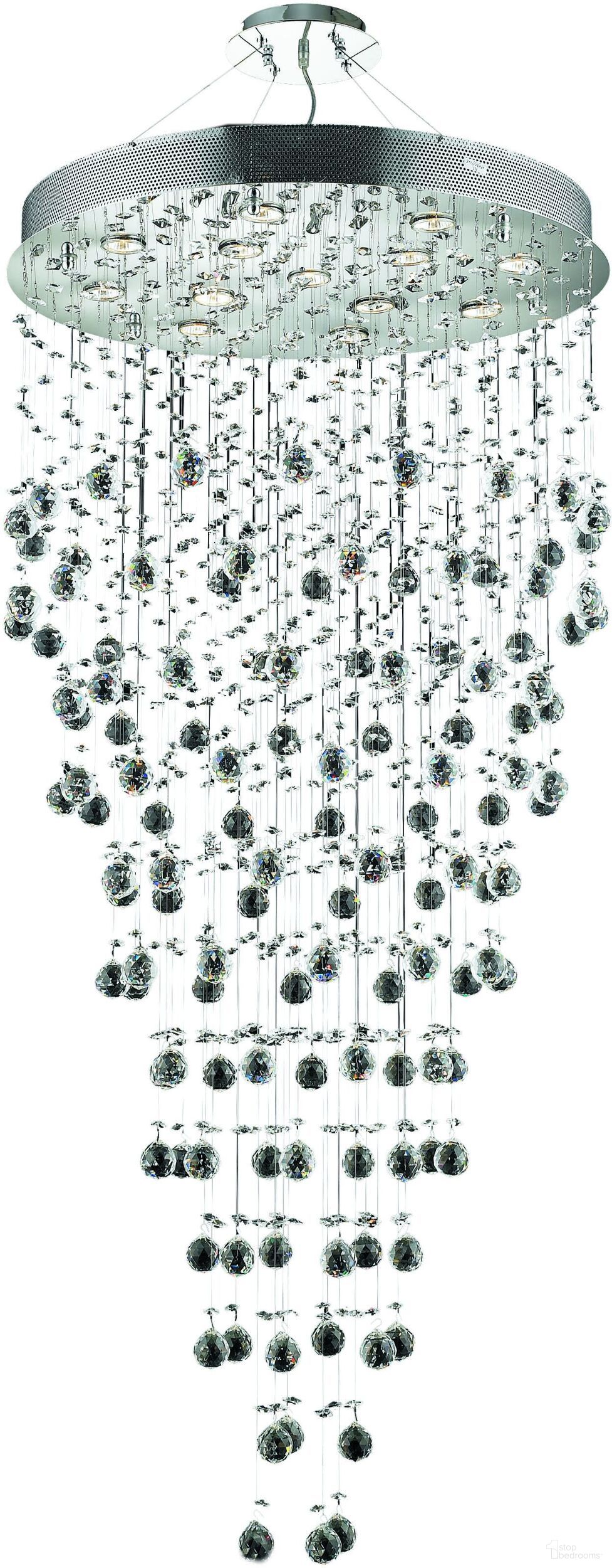 Galaxy 28" Chrome 13 Light Chandelier With Clear Royal Cut Crystal Trim