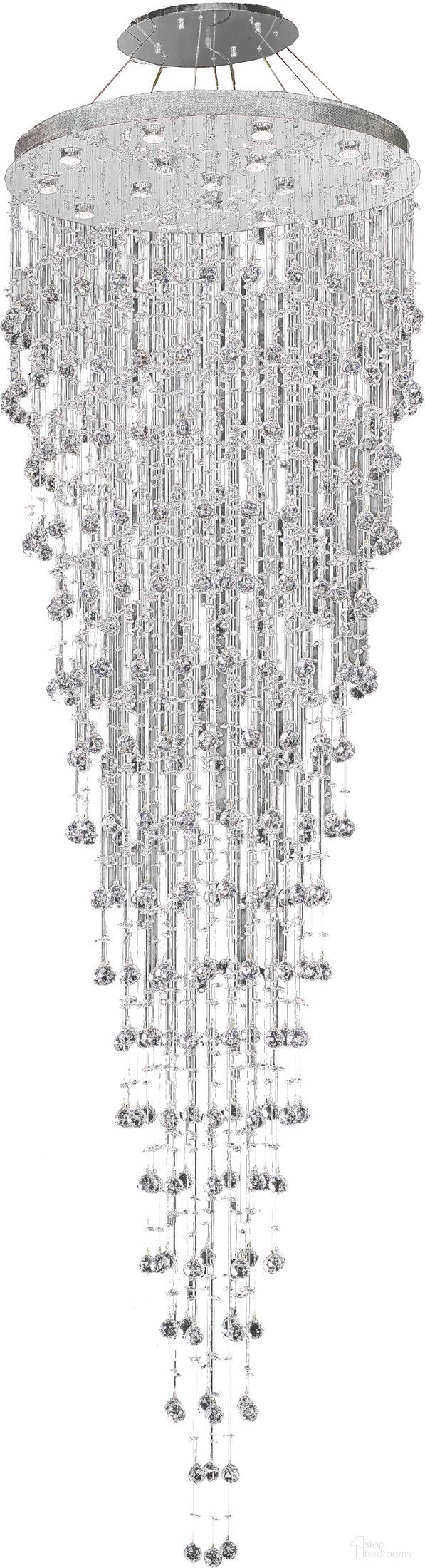 Galaxy 36" Chrome 16 Light Chandelier With Clear Royal Cut Crystal Trim