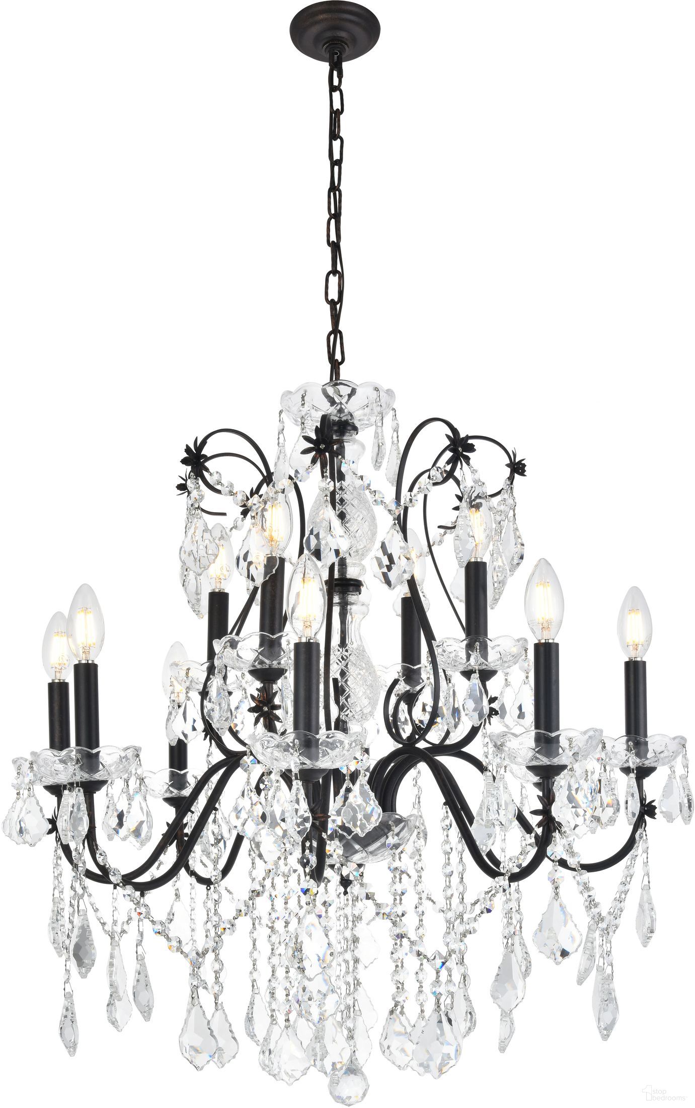 The appearance of V2015d28dbRc St Francis 28" Dark Bronze 12 Light Chandelier With Clear Royal Cut Crystal Trim designed by Elegant Lighting in the modern / contemporary interior design. This gray piece of furniture was selected by 1StopBedrooms from St. Francis Collection to add a touch of cosiness and style into your home. Sku: V2015D28DB/RC. Material: Steel.
