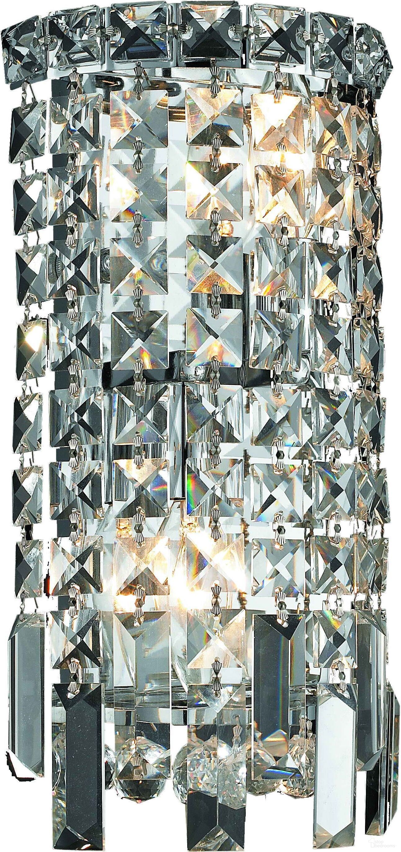 V2031W6C/RC Maxime 6" Chrome 2 Light Wall Sconce With Clear Royal Cut Crystal Trim