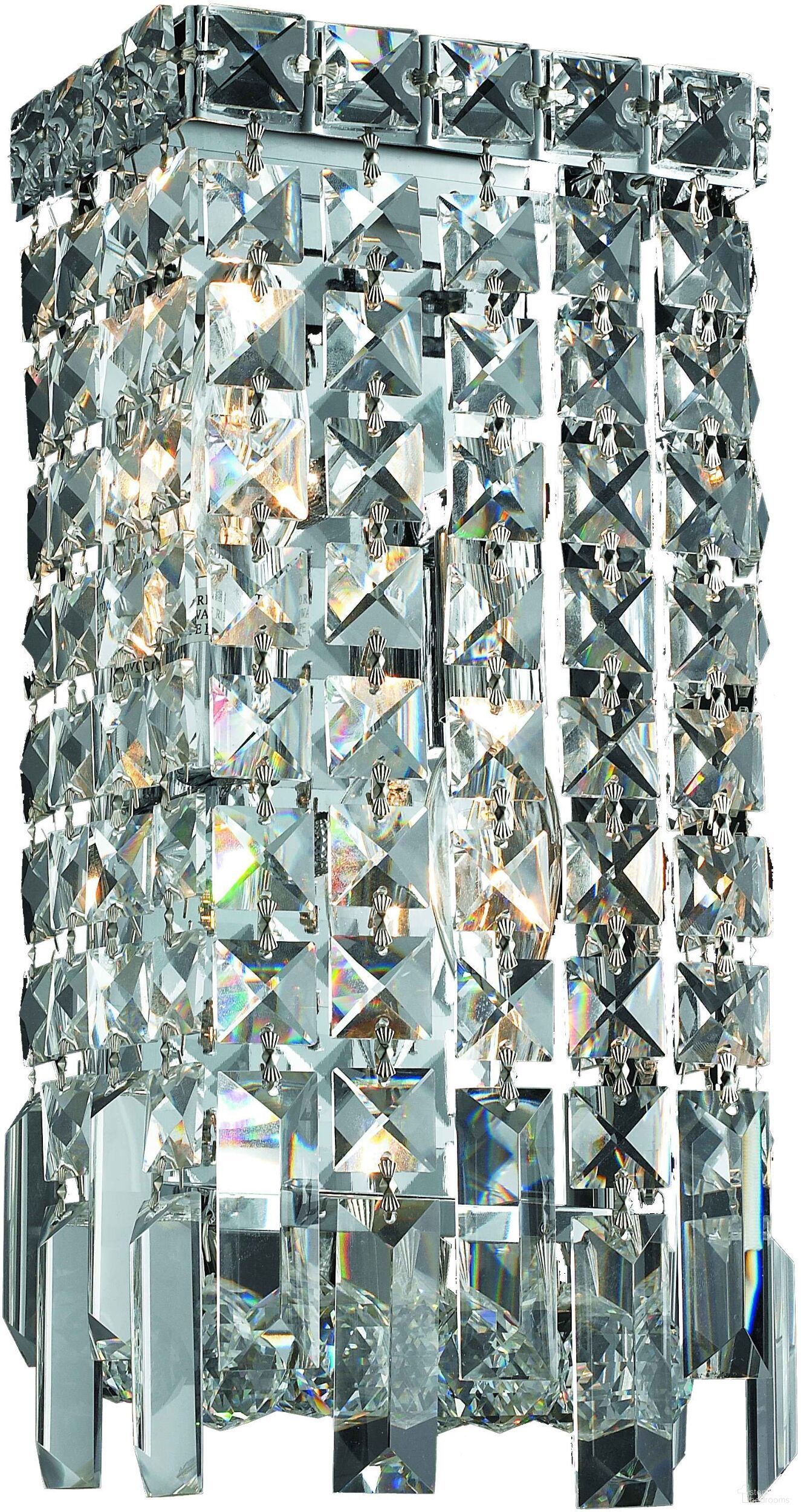 V2033W6C/RC Maxime 6" Chrome 2 Light Wall Sconce With Clear Royal Cut Crystal Trim