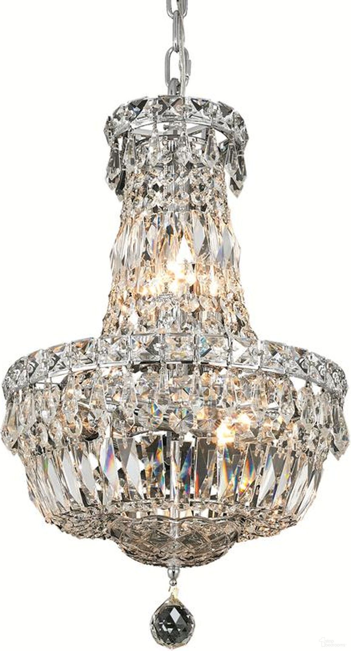 Tranquil 12" Chrome 6 Light Pendant With Clear Royal Cut Crystal Trim