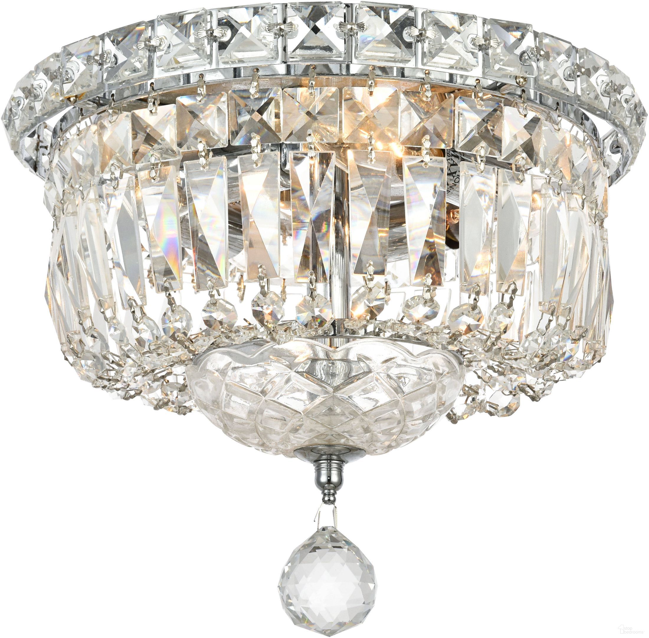 Tranquil 10" Chrome 4 Light Flush Mount With Clear Royal Cut Crystal Trim
