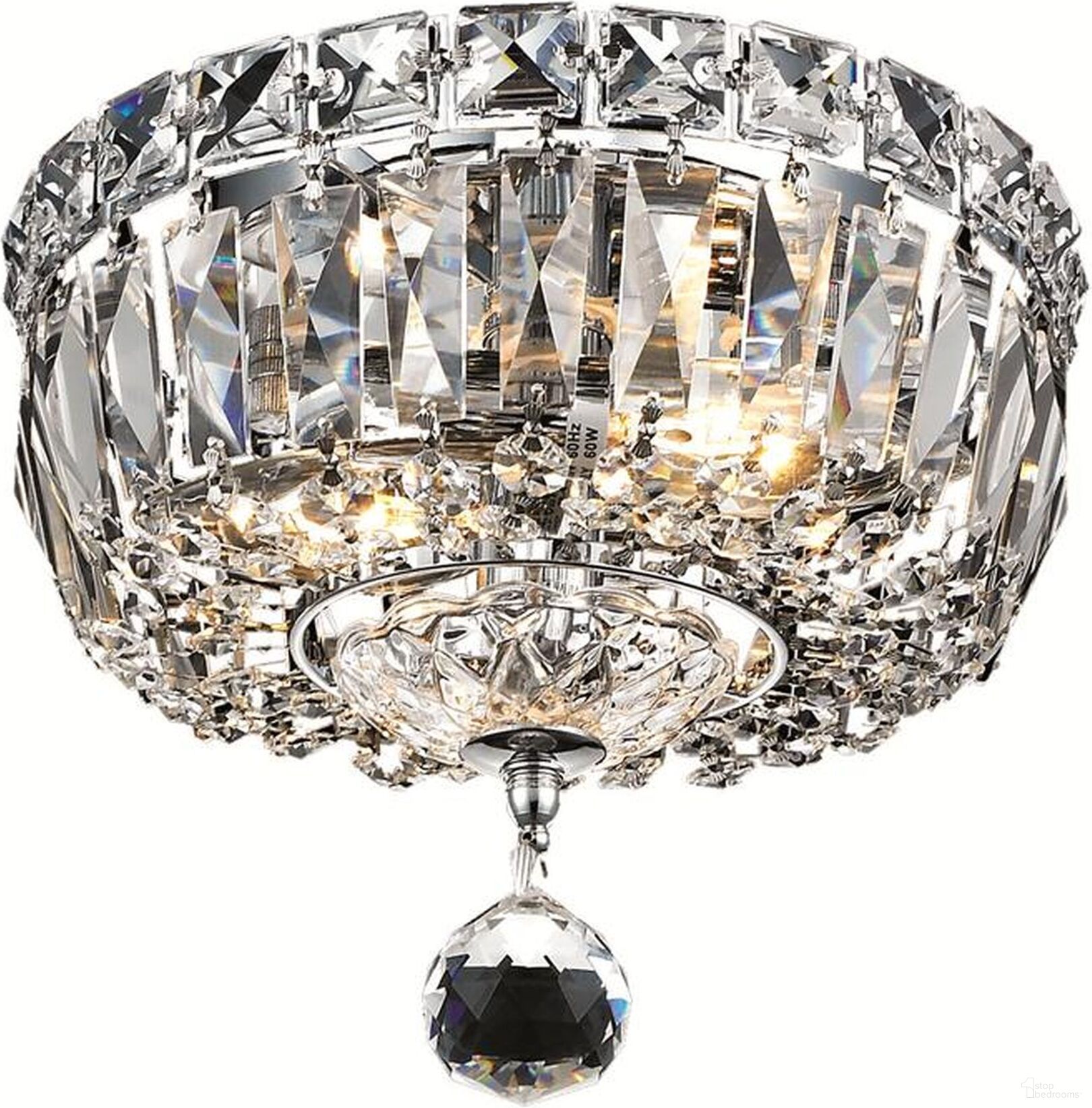 Tranquil 8" Chrome 2 Light Flush Mount With Clear Royal Cut Crystal Trim