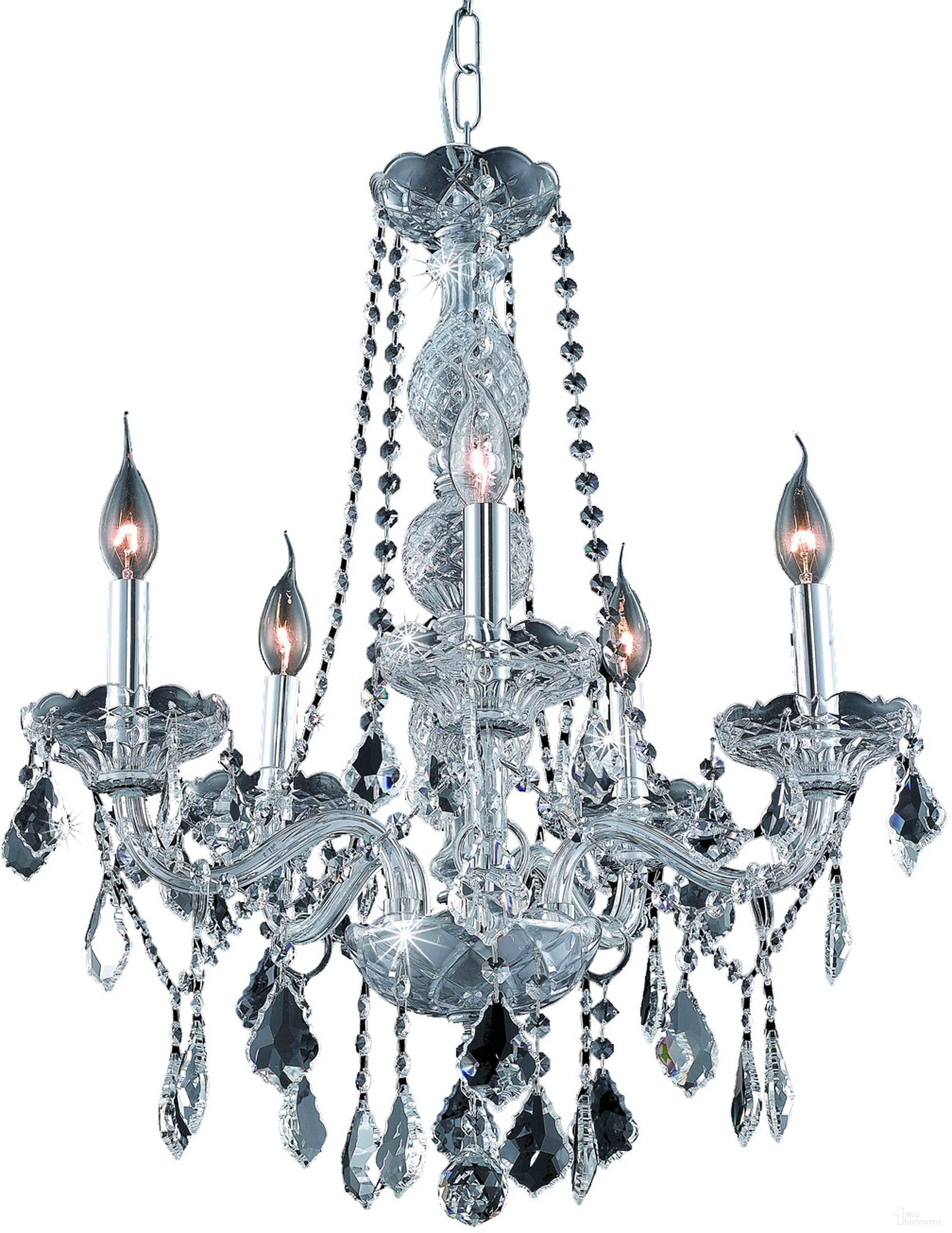 The appearance of V7855d21cRc Verona 21" Chrome 5 Light Chandelier With Clear Royal Cut Crystal Trim designed by Elegant Lighting in the modern / contemporary interior design. This chrome piece of furniture was selected by 1StopBedrooms from Verona Collection to add a touch of cosiness and style into your home. Sku: V7855D21C/RC. Material: Glass.