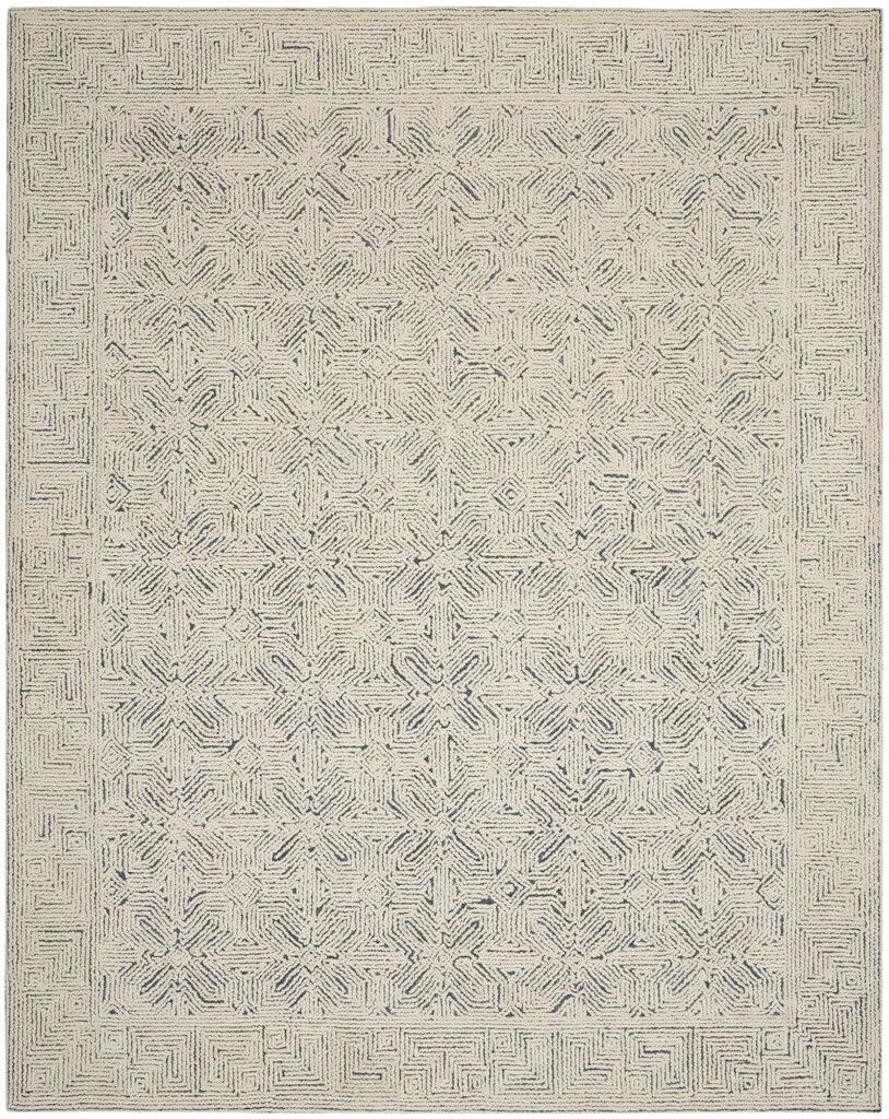 The appearance of Vail 8'3" x 11'6" Indoor Rug In Ivory and Navy designed by Nourison in the modern / contemporary interior design. This ivory and navy piece of furniture was selected by 1StopBedrooms from Vail Collection to add a touch of cosiness and style into your home. Sku: 99446794987. Material: Wool.