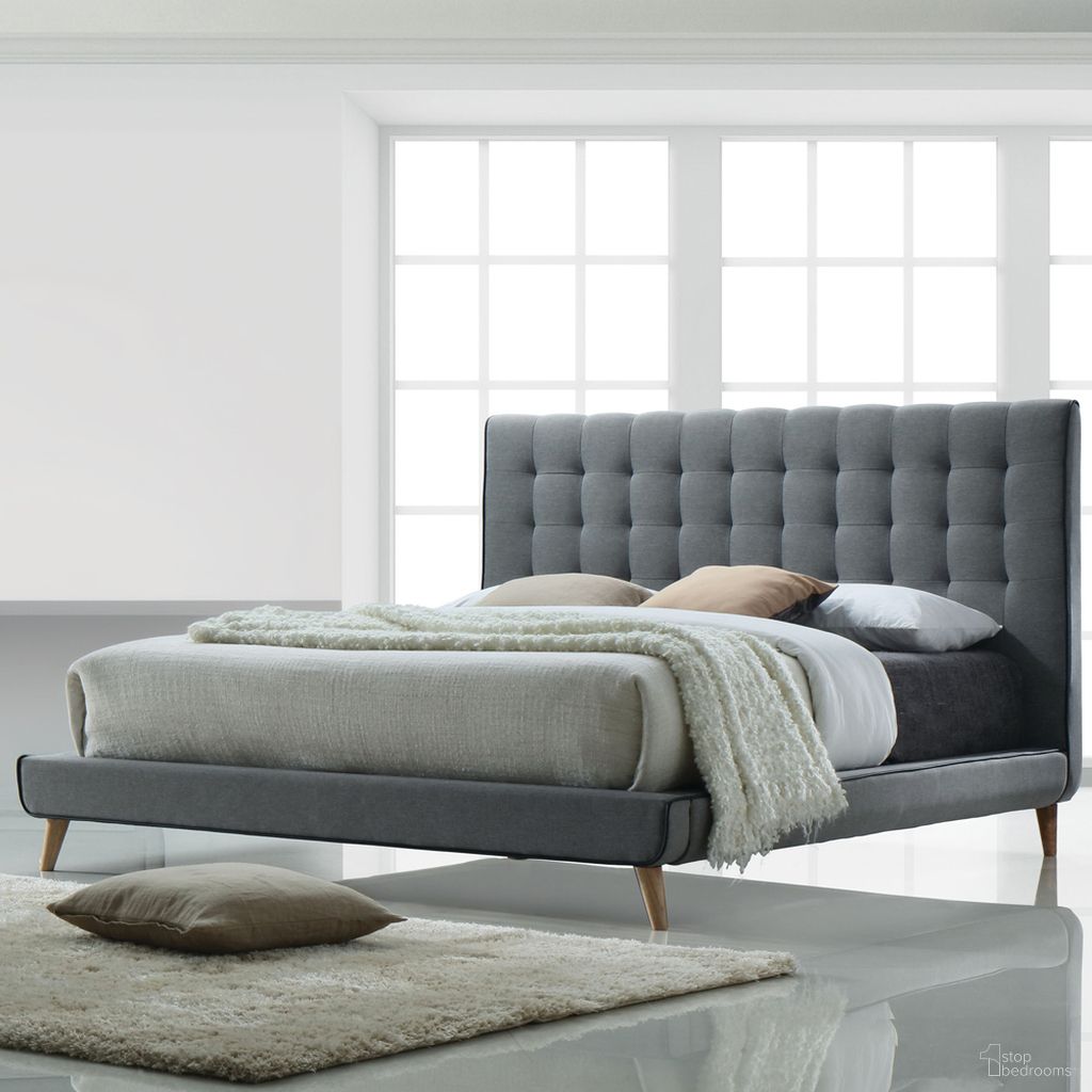 The appearance of Valda Light Gray Queen Platform Upholstered Bed designed by ACME in the transitional interior design. This gray piece of furniture  was selected by 1StopBedrooms from Valda Collection to add a touch of cosiness and style into your home. Sku: 24520Q-HF;24521Q-R;24522Q-SLAT. Material: Fabric. Bed Size: Queen. Bed Type: Upholstered Bed.