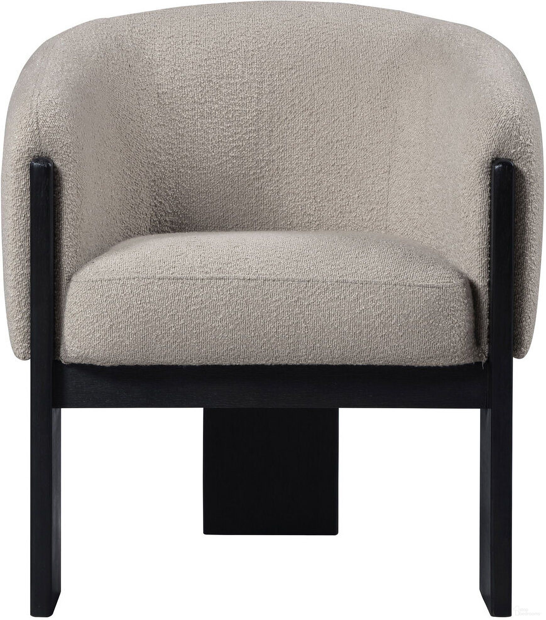 Valdez Boucle Upholstered Barrel Back Accent Chair In Beige