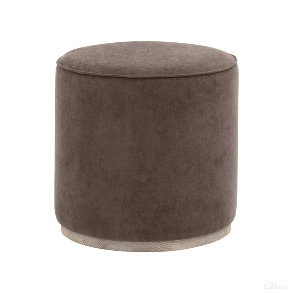 Vale Accent Ottoman In Mulberry and Natural Gray