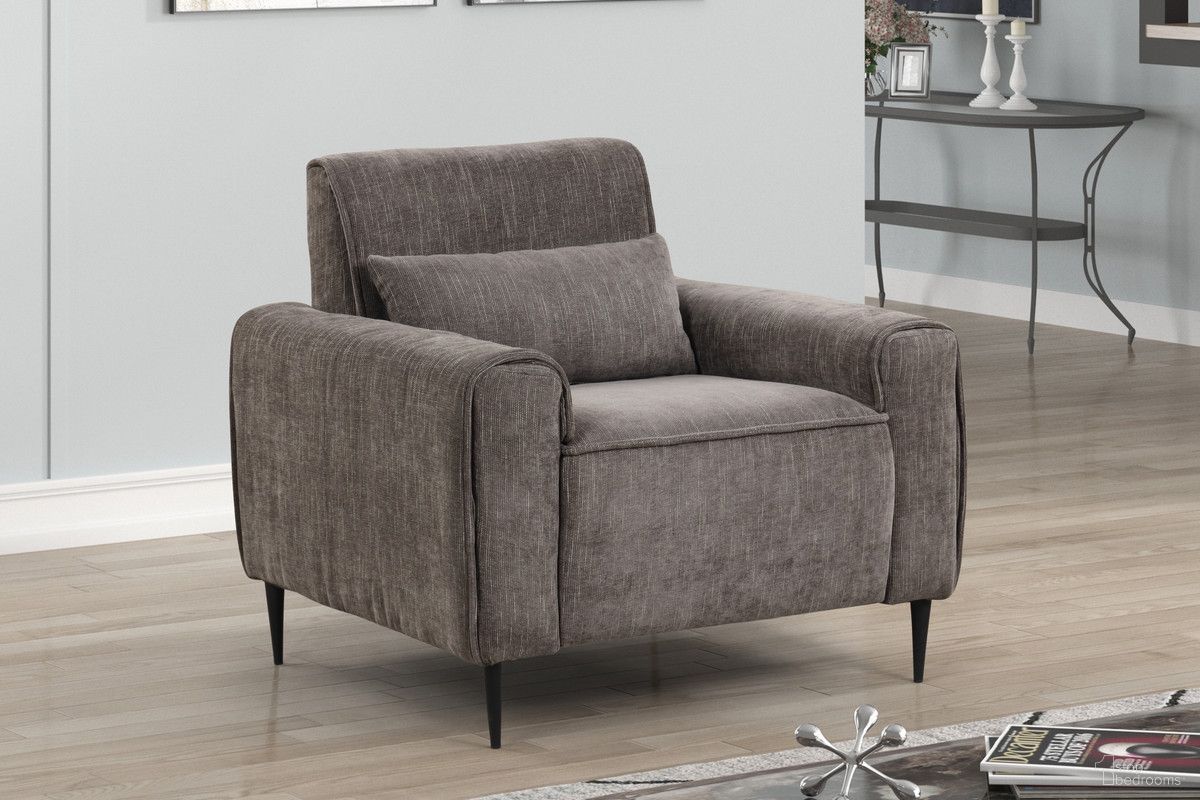 The appearance of Valentina 38.5 Inch Chenille Chair with Metal Legs and Throw Pillow In Gray designed by Lilola Home in the modern / contemporary interior design. This gray piece of furniture was selected by 1StopBedrooms from Valentina Collection to add a touch of cosiness and style into your home. Sku: 89119-C1;89119-C2. Material: Wood.