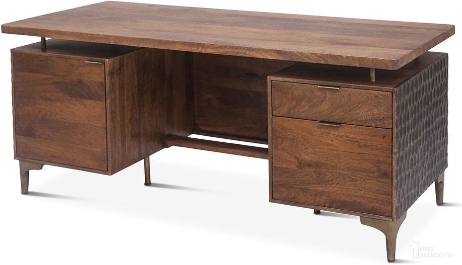 The appearance of Vallarta Office Desk with Mango Wood In Two Tone designed by Home Trends and Design in the modern / contemporary interior design. This two-tone piece of furniture  was selected by 1StopBedrooms from Vallarta Collection to add a touch of cosiness and style into your home. Sku: ZWSCOD66TT. Material: Mango Wood.