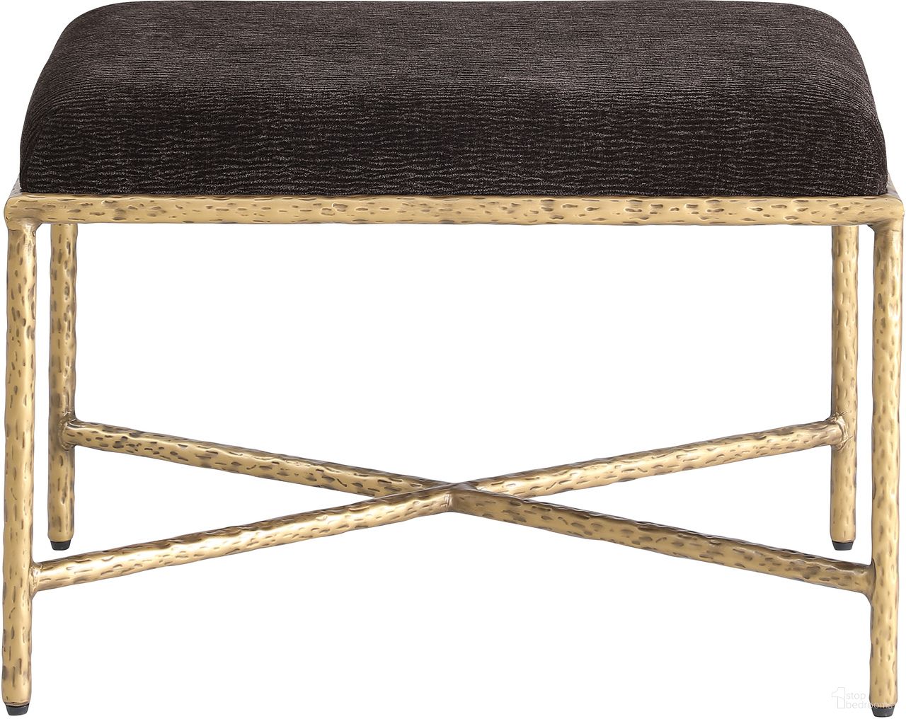 The appearance of Valley Chenille Fabric Bench In Brown and Gold designed by Meridian in the modern / contemporary interior design. This brown and gold piece of furniture was selected by 1StopBedrooms from Valley Collection to add a touch of cosiness and style into your home. Sku: 22061Brown. Material: Chenille.