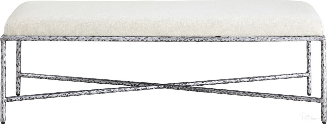 The appearance of Valley Chenille Fabric Bench In Silver and Cream designed by Meridian in the modern / contemporary interior design. This silver/cream piece of furniture was selected by 1StopBedrooms from Valley Collection to add a touch of cosiness and style into your home. Sku: 22065Cream. Material: Chenille.
