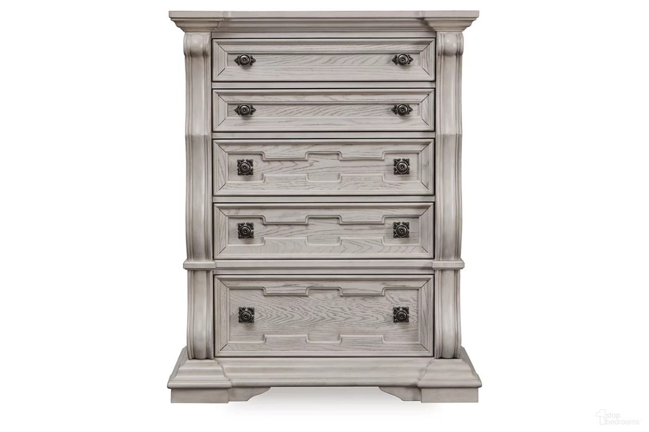 The appearance of Valleymont Chest of Drawers In Antique White designed by Signature Design by Ashley in the traditional interior design. This antique white piece of furniture was selected by 1StopBedrooms from Valleymont Collection to add a touch of cosiness and style into your home. Sku: NCB948-46. Material: Wood.