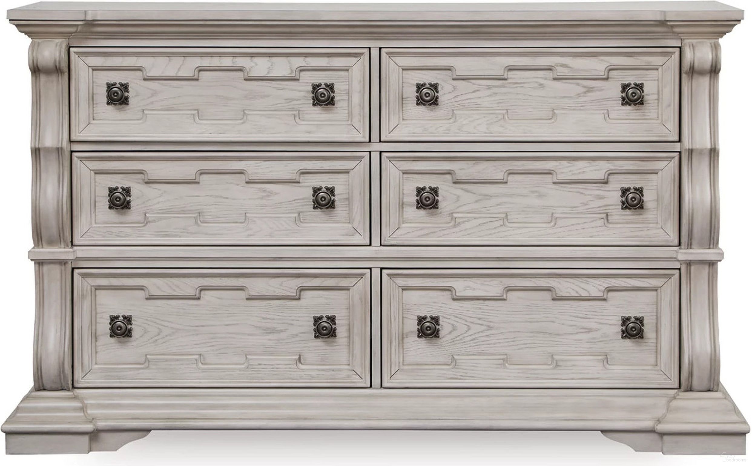 The appearance of Valleymont Dresser In Antique White designed by Signature Design by Ashley in the traditional interior design. This antique white piece of furniture  was selected by 1StopBedrooms from Valleymont Collection to add a touch of cosiness and style into your home. Sku: NCB948-31. Material: Wood.