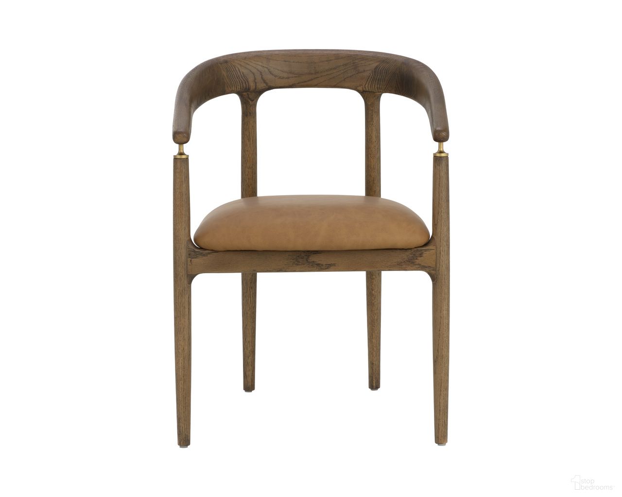 Valmont Dining Armchair In Milliken Cognac