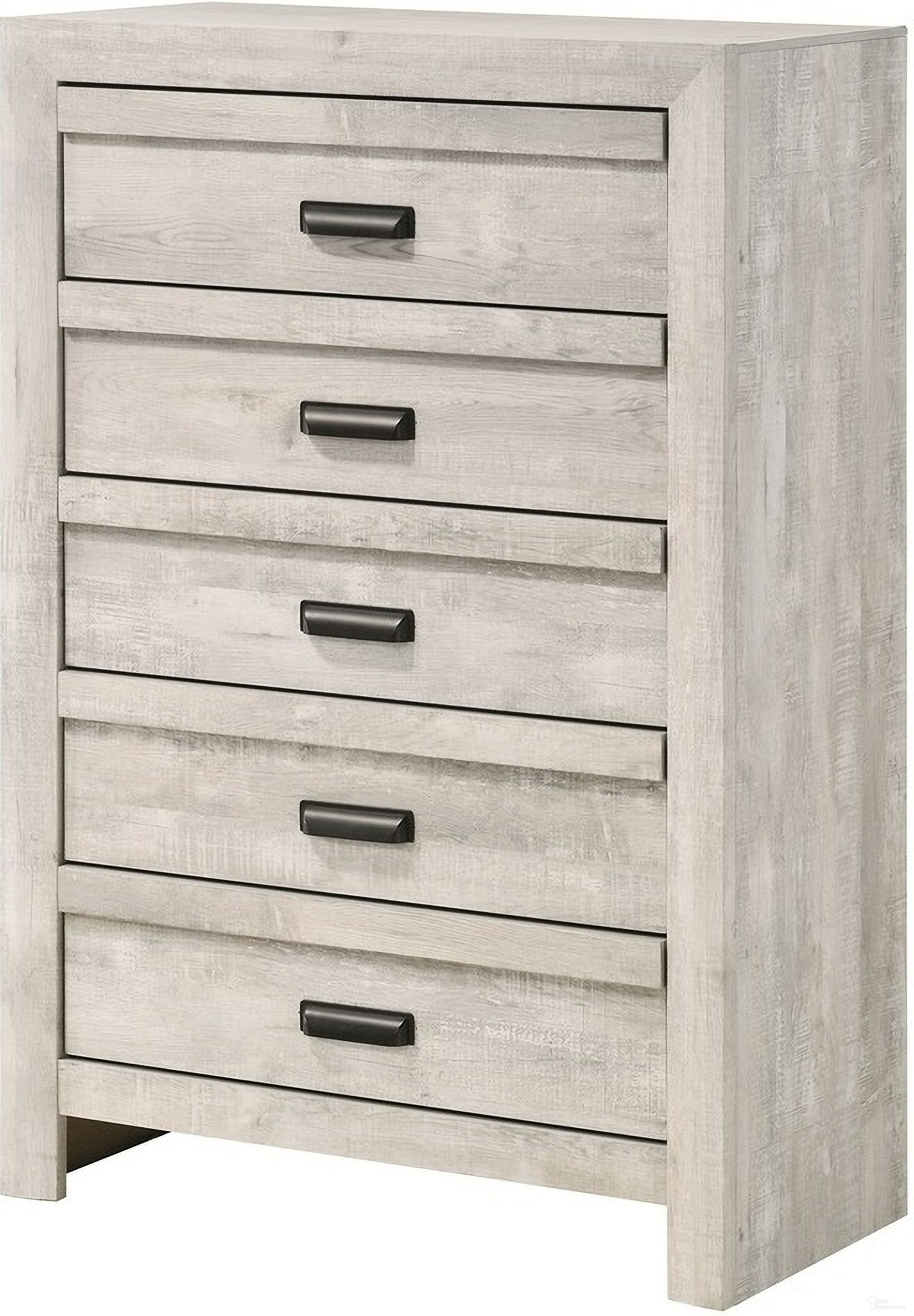 The appearance of Valor Chest In Antique White designed by Crown Mark in the transitional interior design. This antique white piece of furniture was selected by 1StopBedrooms from Valor Collection to add a touch of cosiness and style into your home. Sku: B9330-4. Material: MDF.