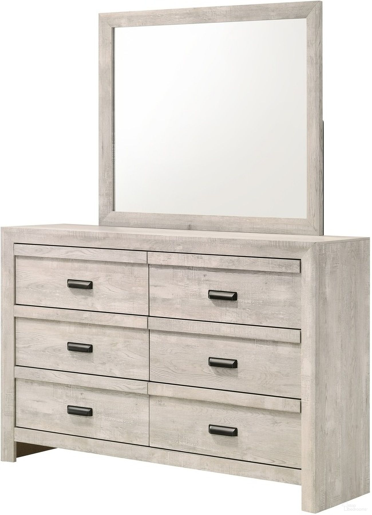 The appearance of Valor Dresser Mirror In Antique White designed by Crown Mark in the transitional interior design. This antique white piece of furniture was selected by 1StopBedrooms from Valor Collection to add a touch of cosiness and style into your home. Sku: B9330-11. Material: MDF.