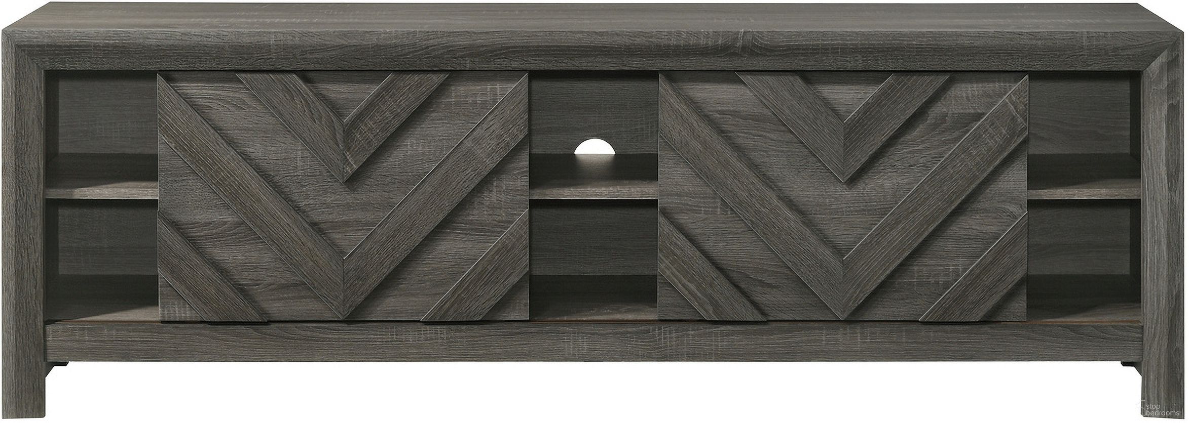 The appearance of Valor TV Stand In Grey designed by Crown Mark in the transitional interior design. This grey piece of furniture was selected by 1StopBedrooms from Valor Collection to add a touch of cosiness and style into your home. Sku: B9335-9. Material: MDF.
