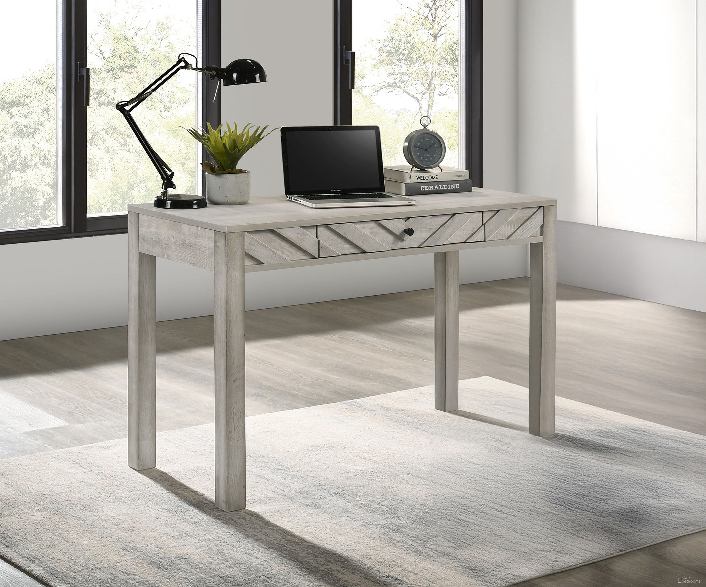 The appearance of Valor Writing Desk In Antique White designed by Crown Mark in the transitional interior design. This antique white piece of furniture  was selected by 1StopBedrooms from Valor Collection to add a touch of cosiness and style into your home. Sku: B9330-DESK. Material: MDF.