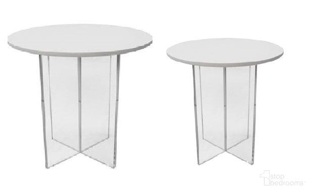 The appearance of Valore Acrylic Occasional Table Set In White designed by LeisureMod in the modern / contemporary interior design. This white piece of furniture  was selected by 1StopBedrooms from Valore Collection to add a touch of cosiness and style into your home. Sku: VST20W;VST20W-S. Material: MDF.