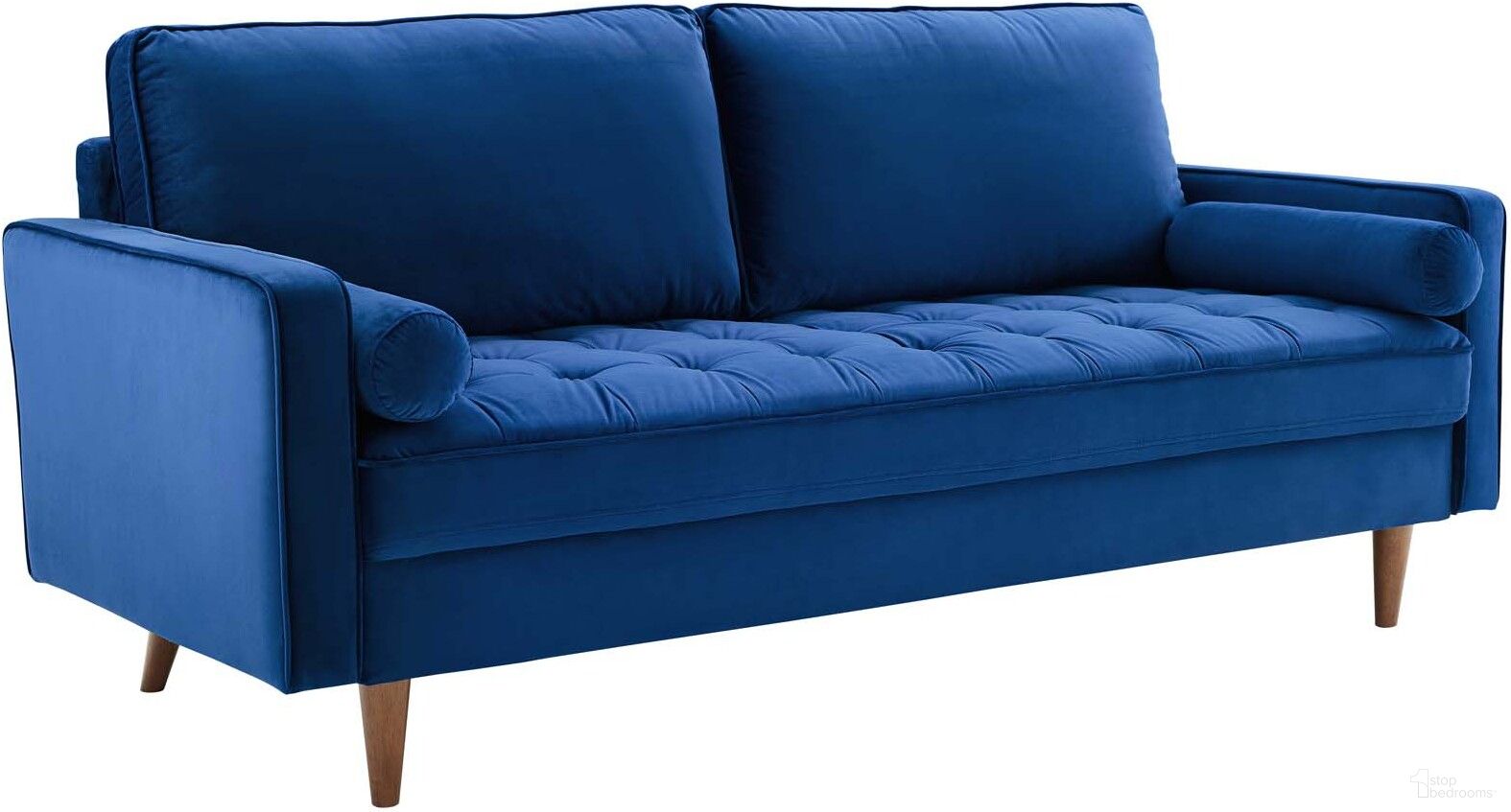 The appearance of Valour Navy Performance Velvet Sofa designed by Modway in the modern / contemporary interior design. This navy piece of furniture was selected by 1StopBedrooms from Valour Collection to add a touch of cosiness and style into your home. Sku: EEI-3764-NAV. Material: Wood.