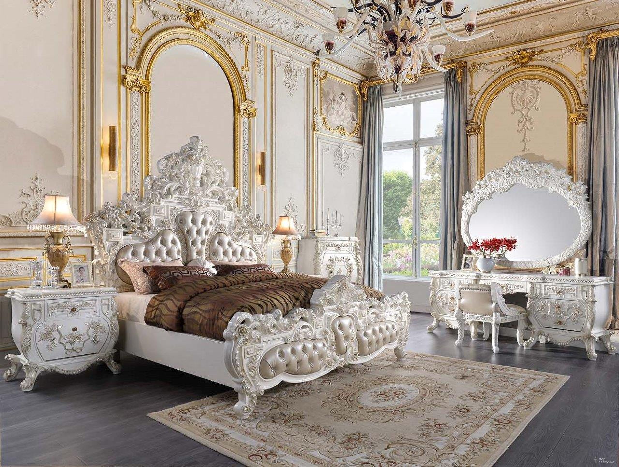Vanaheim Bedroom Set In Antique White Finish