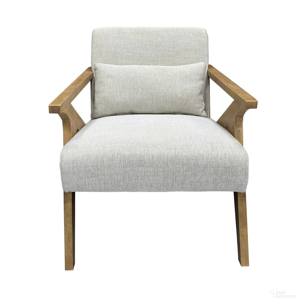 The appearance of Vance Accent Chair In White and Brown designed by Crestview Collection in the transitional interior design. This white/brown piece of furniture  was selected by 1StopBedrooms from  to add a touch of cosiness and style into your home. Sku: CVFVR8562. Material: Fabric.