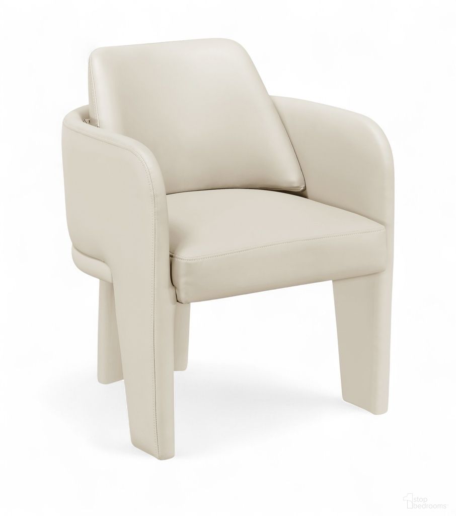 The appearance of Vanda Vegan Leather Upholstered Dining Chair In Cream designed by Meridian in the modern / contemporary interior design. This cream piece of furniture was selected by 1StopBedrooms from Vanda Collection to add a touch of cosiness and style into your home. Sku: 88051Cream-C. Chair Type: Arm Chair. Material: Eucalyptus.