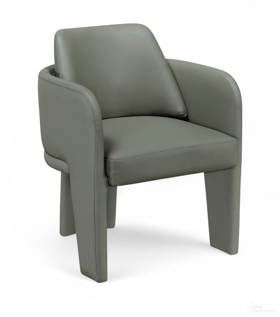 The appearance of Vanda Vegan Leather Upholstered Dining Chair In Olive designed by Meridian in the modern / contemporary interior design. This olive piece of furniture  was selected by 1StopBedrooms from Vanda Collection to add a touch of cosiness and style into your home. Sku: 88051Olive-C. Chair Type: Arm Chair. Material: Eucalyptus.