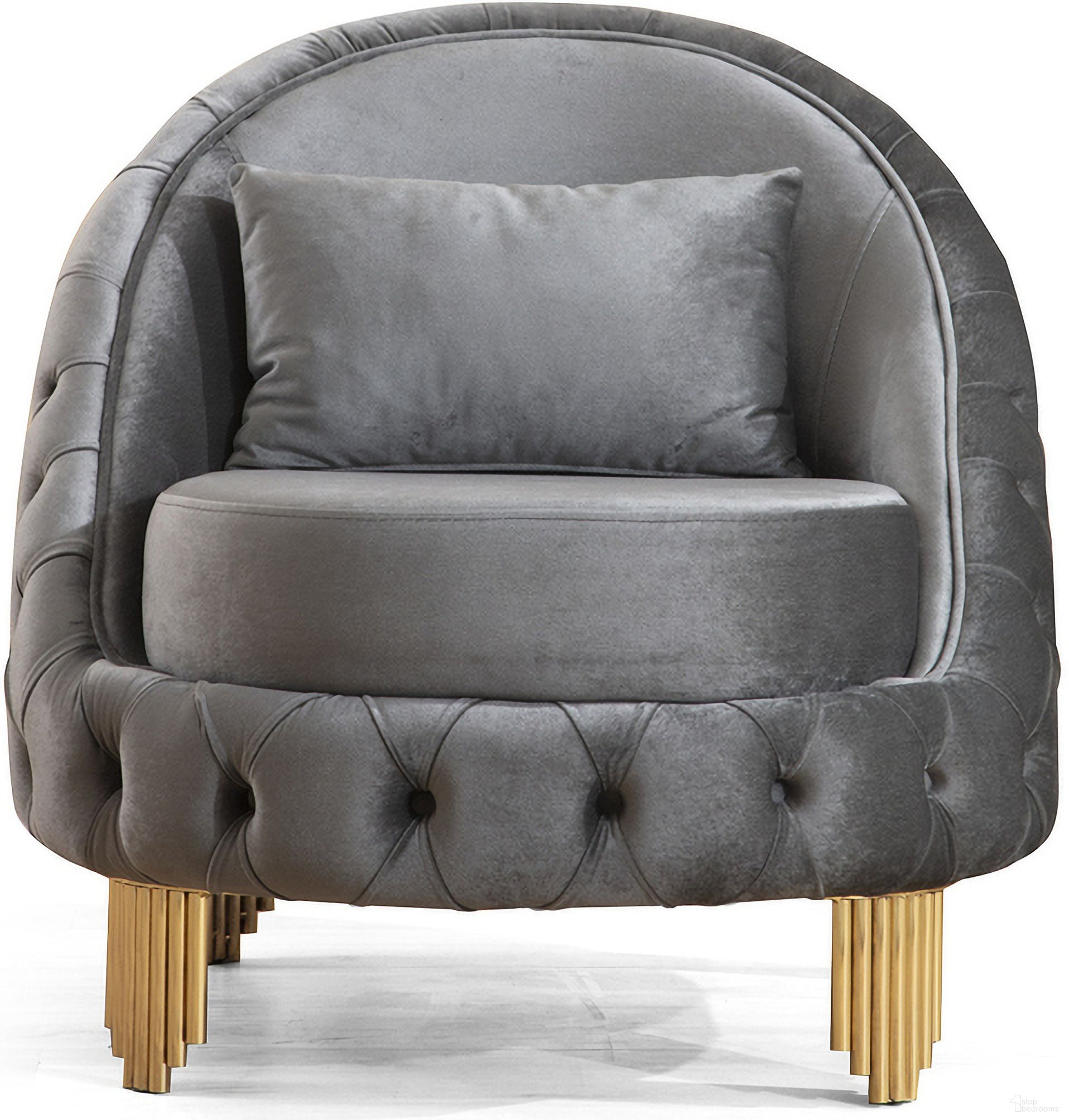 The appearance of Vanessa Chair Made with Wood In Gray designed by Galaxy Home Furnishings in the transitional interior design. This gray piece of furniture was selected by 1StopBedrooms from Vanessa Collection to add a touch of cosiness and style into your home. Sku: 698781389249. Material: Wood.