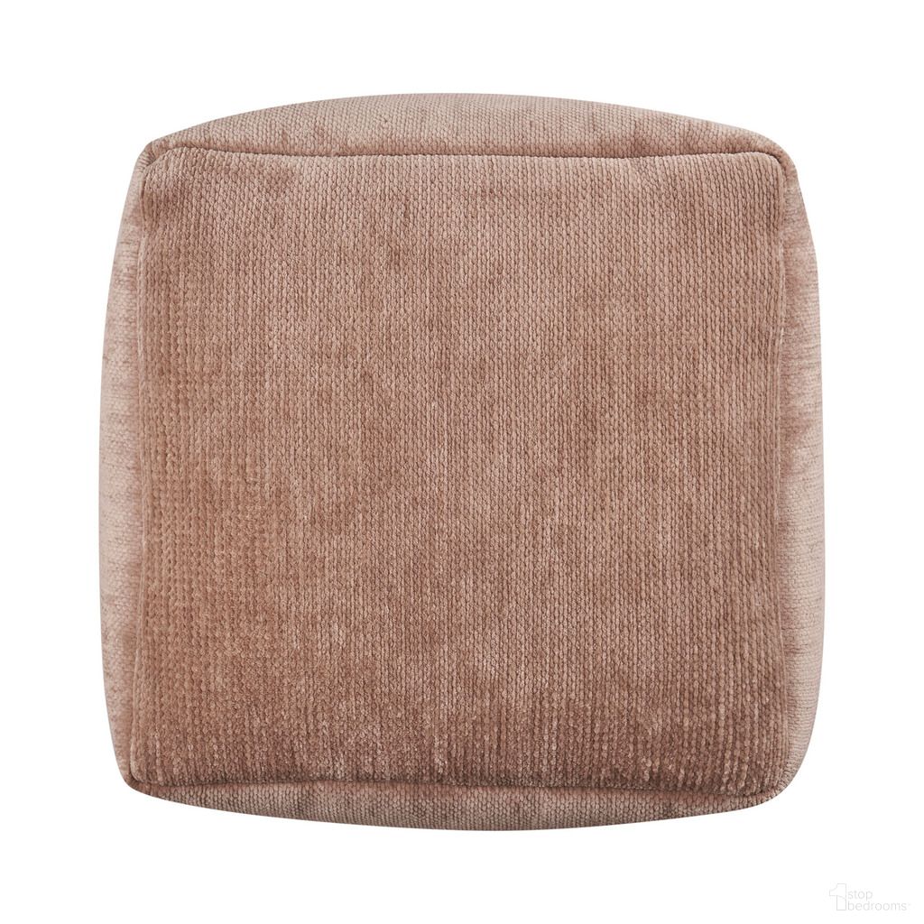 Vantro Solid Chenille Indoor Pouf In Beige