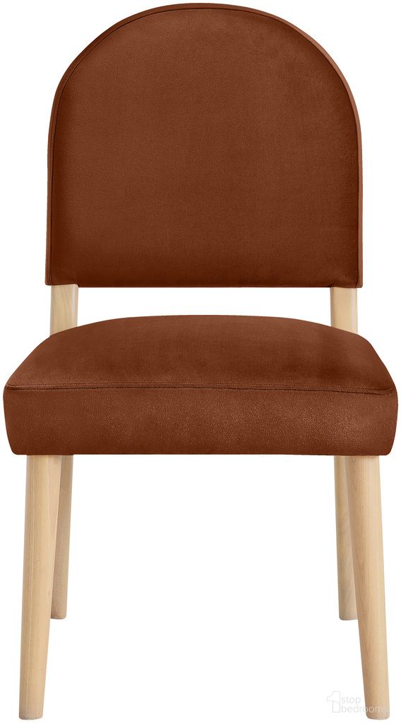 The appearance of Varinelle Velvet Upholstered Dining Chair Set of 2 In Cognac and Natural designed by Meridian in the modern / contemporary interior design. This cognac and natural piece of furniture was selected by 1StopBedrooms from Varinelle Collection to add a touch of cosiness and style into your home. Sku: 88032Cognac-C. Material: Velvet. Chair Type: Side Chair.