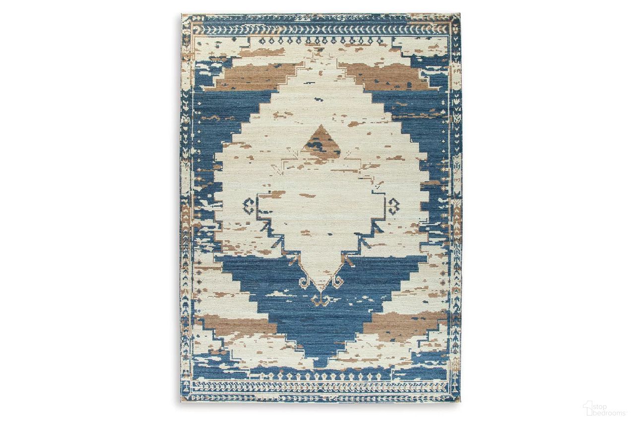 The appearance of Varnler 10' x 14' Rug In Blue/Brown/Tan designed by Signature Design by Ashley in the transitional interior design. This blue/brown/tan piece of furniture was selected by 1StopBedrooms from Varnler Collection to add a touch of cosiness and style into your home. Sku: R407130. Material: Fabric.