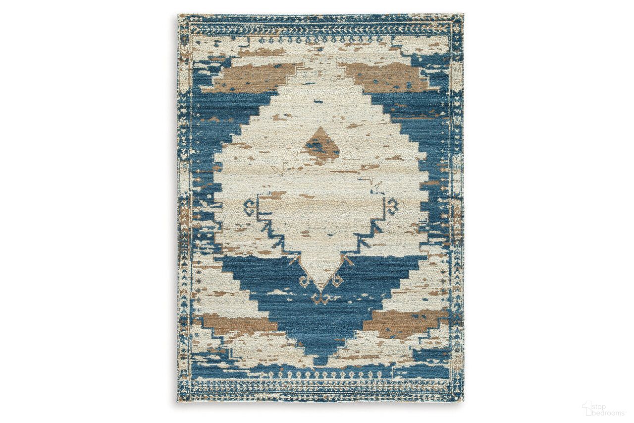 Varnler 5' x 7' Rug In Blue/Brown/Tan